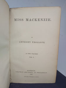 Miss Mackenzie, 1865. 1st Edition