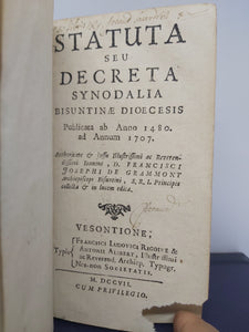 Statuta seu decreta synodalia Bisuntinae Diocesis, 1707