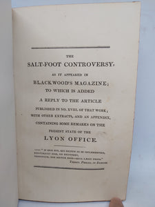 The Salt-Foot Controversy, as it appeared in Blackwood's magazine; Bound with Stewartiana, containing the case of Robert II and Elizabeth Mure, and question of legitimacy of their issue, 1818/1843