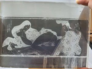 Shunga, Glass Negative Photographic Plates. Set of 12, Box M. Early 20th Century