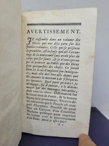 Bagatelles Morales et Dissertations par M. l'abbe Coyer, avec le Testament Litteraire de M. L'abbe Desfontaines, 1757