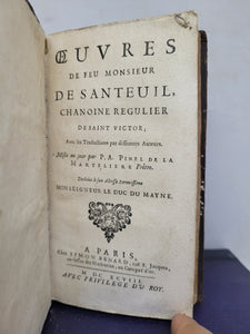 Oeuvres de Feu Monsieur De Santeuil, Avec les Traductions par differents Auteurs, 1698