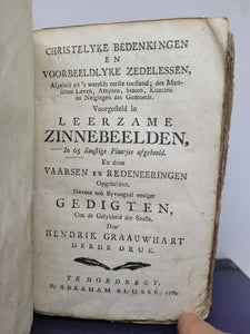 Christelyke Bedenkingen en Voorbeeldlyke Zedelessen, 1764