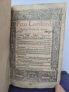 Petri Lombardi Episcopi Parisiensis Sententiarum Lib. IIII, 1537