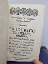 Load image into Gallery viewer, Benedicti Carpzovii IC. Definitionum Forensium Ad Constitution, 1664