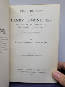 The History of Henry Esmond, Esq: Colonel in the Service of Her Majesty Queen Anne, 1925