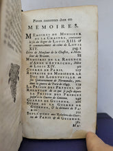 Load image into Gallery viewer, Memoires de M. le Duc de la Rochefoucault et de M. de la Chastre, contenant l&#39;histoire de la minorite de Louis XIV, 1700