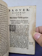 Load image into Gallery viewer, Proverbia Salomonis. Ecclesiastes, Cantica Canticorum, Liber Sapientiae, Ecclesiasticus, 1560