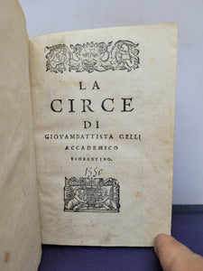 La Circe di Giovambattista Gelli Accademico Fiorentino, 1550