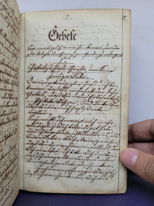Gebetbuch fur katholische Christen. German Manuscript Book of Prayer, 1846