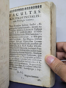 Immortalis Dei In Corpore Mortali Patientis Historia, 1746(?). Brocade Binding