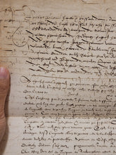 Load image into Gallery viewer, Letter by Charlotte de Beaune-Semblancay, concerning the will of Sieur De Molin, court Attache, 1594. Signed by Beaune-Semblancay.