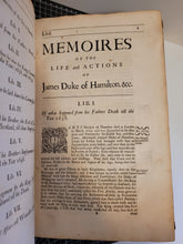 Load image into Gallery viewer, The Memoires of the Lives and Actions of James and William, Dukes of Hamilton and Castleherald, 1677