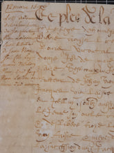 Load image into Gallery viewer, French Manuscript for one Viscount Defongeule(?), 1596. Manuscript on Parchment