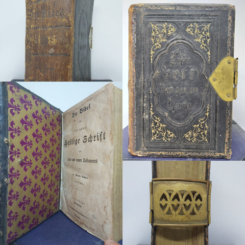 Die Bibel oder die ganze Heilige Schrift des alten und neuen Testaments, late 19th century; bound with Evangelisches Gesangbuch der Bremischen Gemeinden, 1890