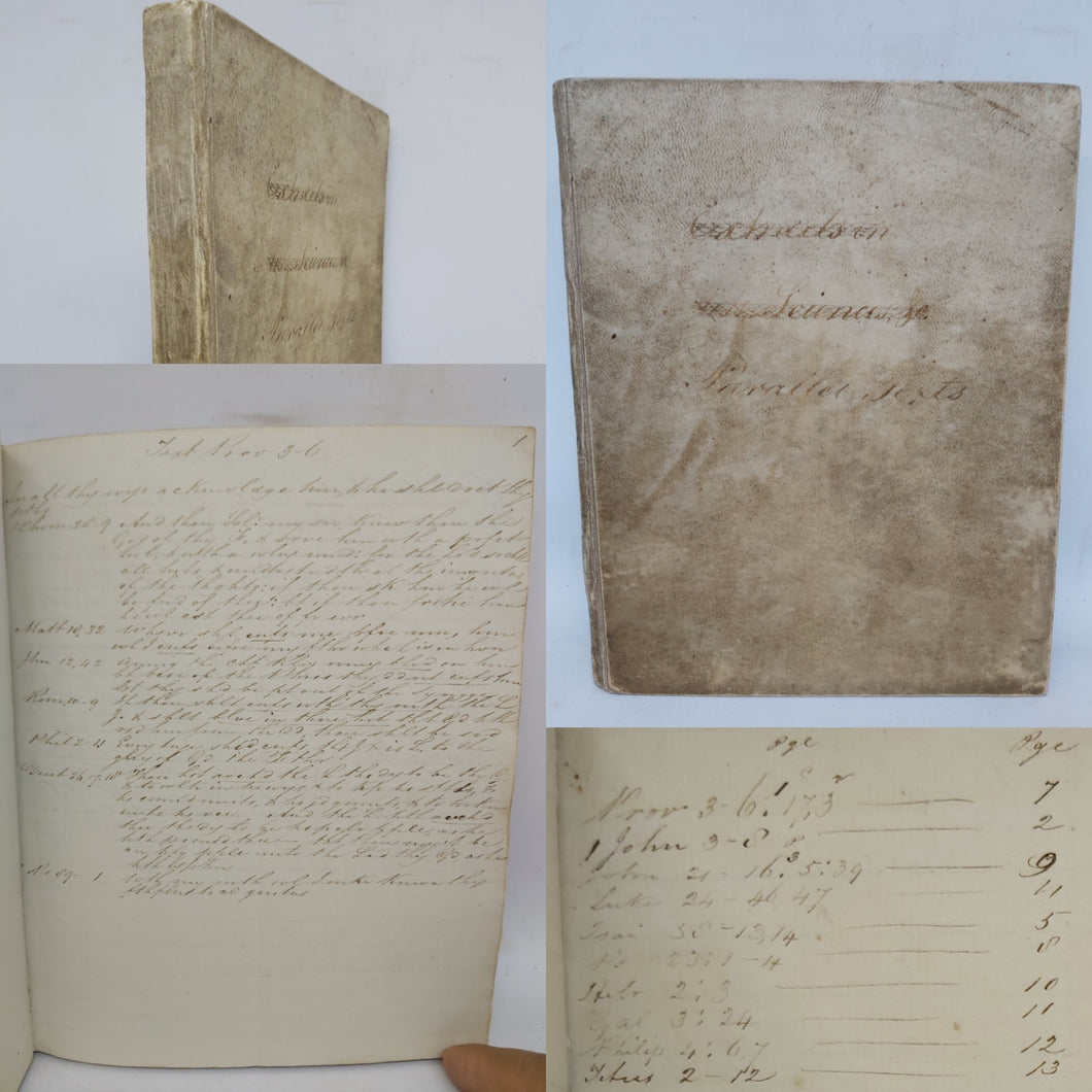 ***MISPLACED*** Handwritten Commonplace Book of 66 Bible Sermons, as well as additional Bible Verses for Reverend Prior, 1829-1831
