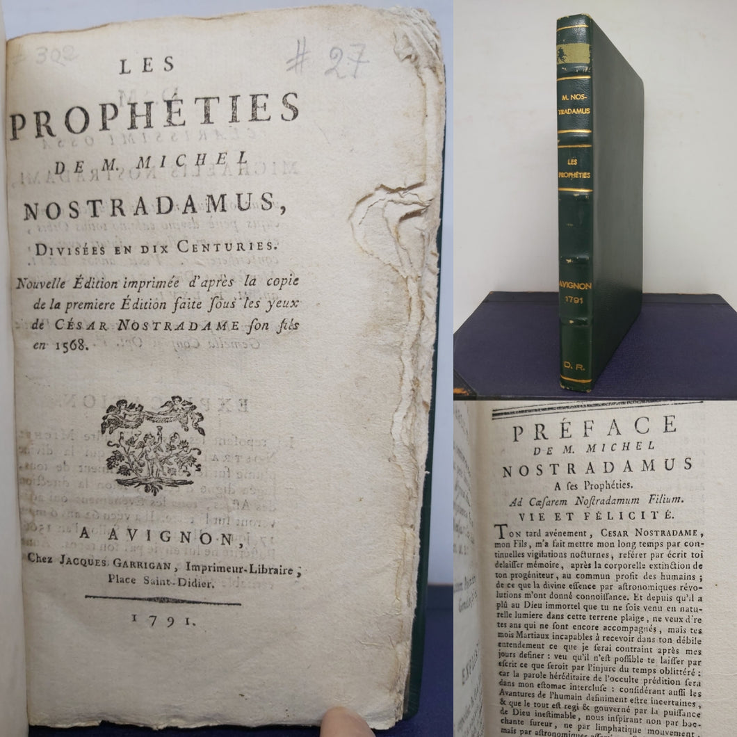 Les Propheties de M. Michel Nostradamus, Divisees en dix Centuries, 1791