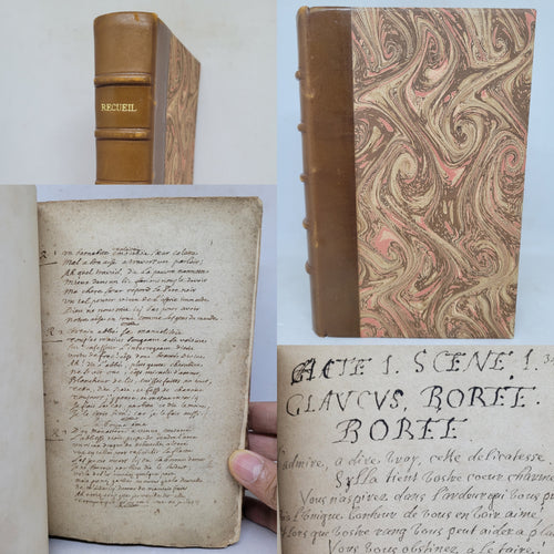 Sammelband. Manuscript collection of four works including an Anthology of Texts by Great Authors of the Time; Philotanuse; Glaucus Boree; Lettre a Monseigneur l'archeveque duc de Reims, 18th Century